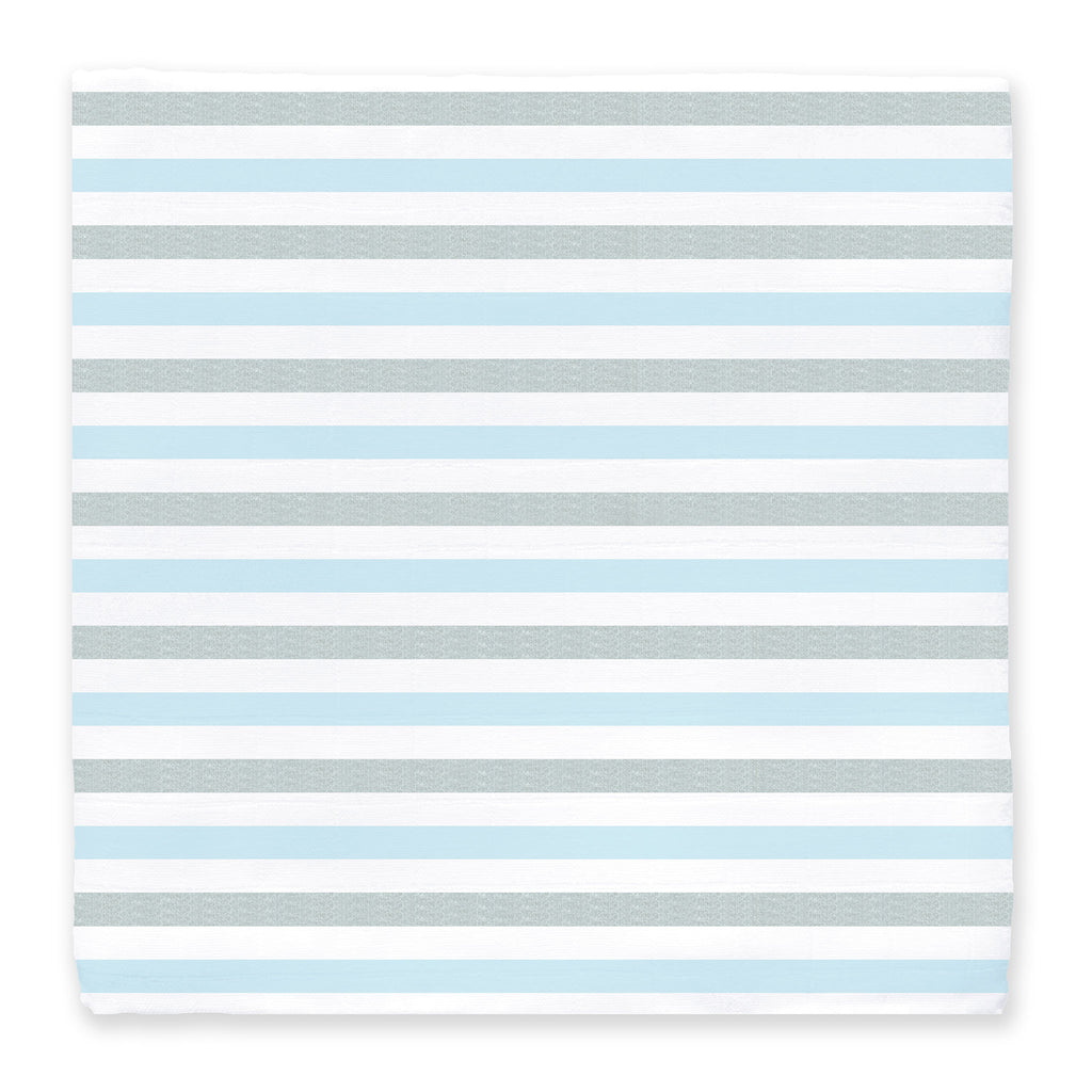 Muslin Swaddle Single - Alternate Stripe with Shimmer - Blue