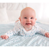 Cotton Knit Pajama Gown - Tiny Triangles Shimmer, Blue