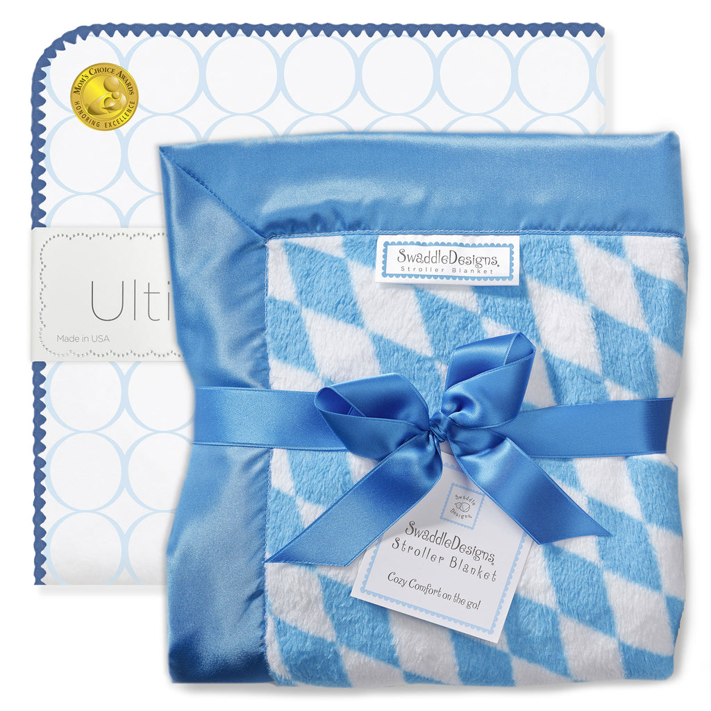 Stroller Blanket Forever Diamond + Ultimate Swaddle Blanket Mod Circles on White