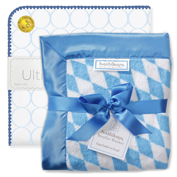Stroller Blanket Forever Diamond + Ultimate Swaddle Blanket Mod Circles on White