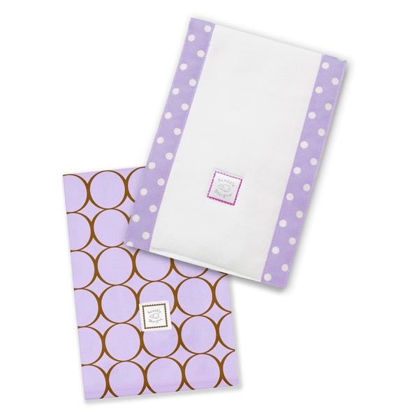 Baby Burpies - Mocha Mod Circles and Lavender Ribbon