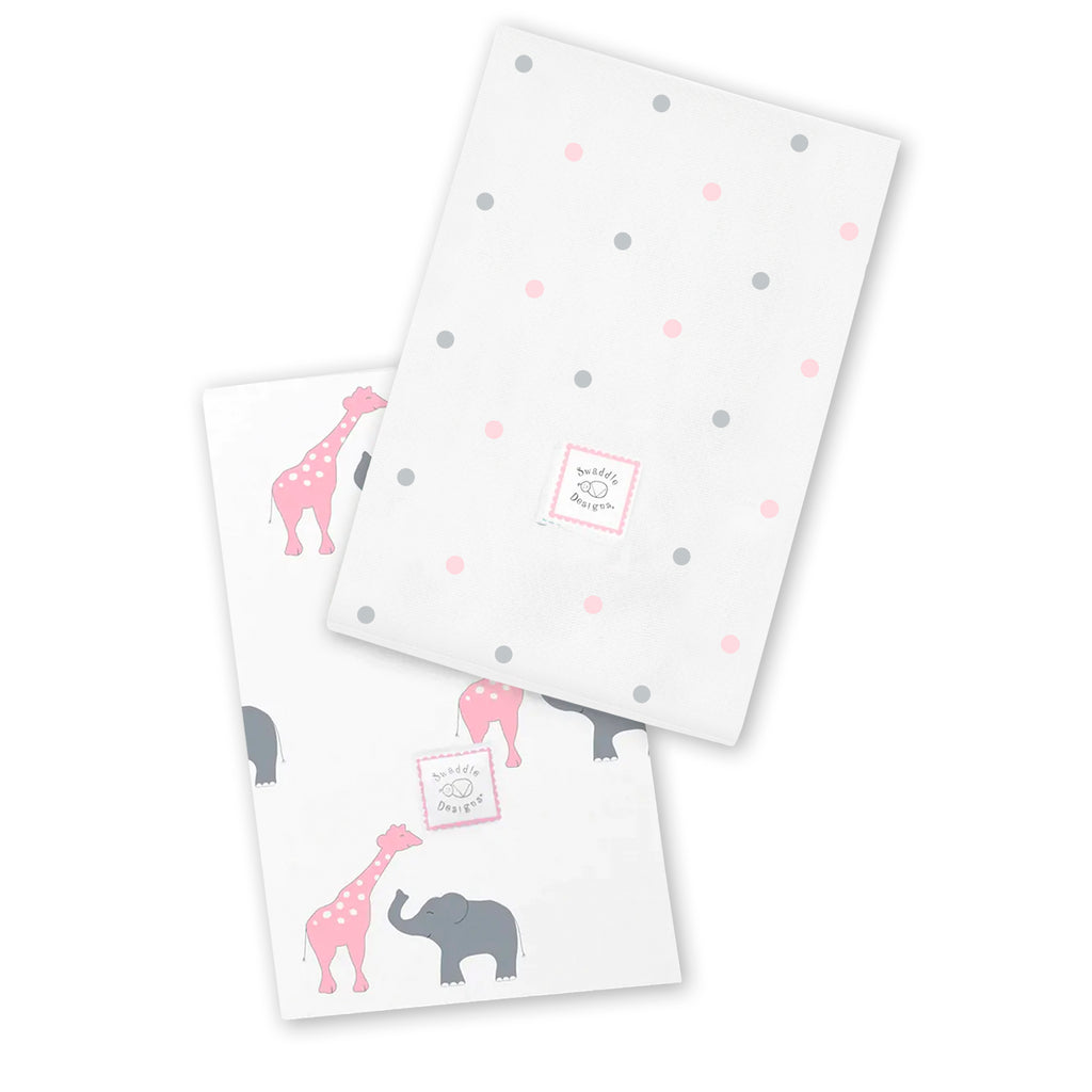 Baby Burpies - Pink Safari Fun and Pastel Pink Little Dots
