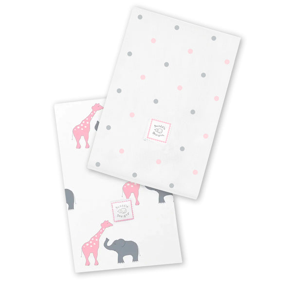 Baby Burpies - Pink Safari Fun and Pastel Pink Little Dots