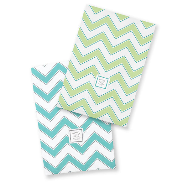 Baby Burpies Set - Chevron - Kiwi and Turquoise