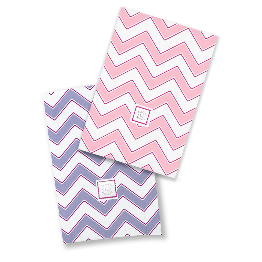 Baby Burpies Set - Chevron - Pink and Lavender