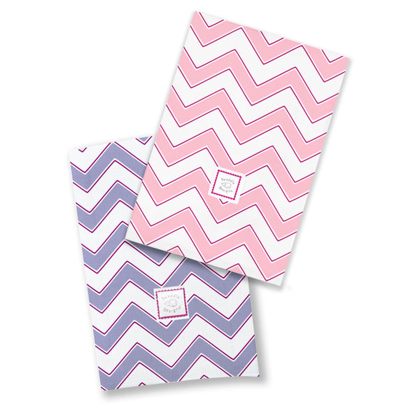 Baby Burpies Set - Chevron - Pink and Lavender
