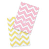 Baby Burpies Set - Chevron - Pink and Yellow