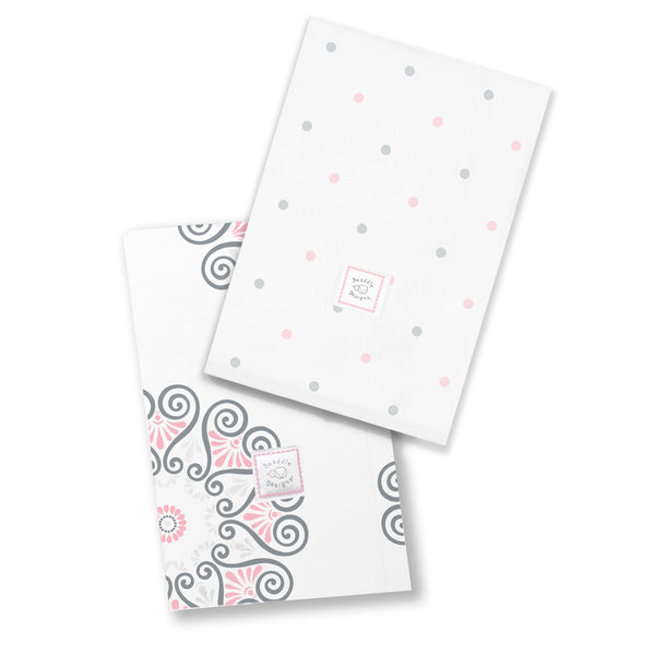Baby Burpies - Pastel Pink Little Dots + Pink Medallions