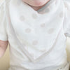 Muslin Bandana Bib - French Dots, Sterling