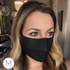 3-Layer Woven Cotton Chambray Face Mask, Black, Thanks for Masking