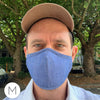 3-Layer Woven Cotton Chambray Face Mask, Charcoal Gray - Masked Due to Compromised Immune System