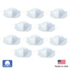 2-Layer Woven Soft Brushed Cotton Face Mask, Soft Black Bubble Dots, Made in USA, Soft Blue - 10 Pack