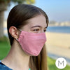 3-Layer Woven Cotton Chambray Face Mask, I Really Do Care, Pink