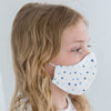 Kids Face Mask, 2-Layer Cotton Flannel, Playful Dots, Blue - Child Size, Made in USA, 10 Pack