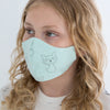 Kids Face Mask, 2-Layer Woven Cotton Flannel, SeaCrystal - Child Size, Made in USA