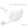 2-Layer Woven Soft Brushed Cotton Face Mask, Soft Black Bubble Dots, White, Made in USA - SPECIAL Price