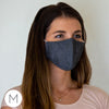 Muslin Swaddle and 3-Layer Cotton Chambray Face Mask Set - Indigo