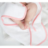 Muslin + Terry Hooded Towel and Washcloth Set - Tiny Triangles, Pink