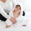 Terry Velour Hooded Towel - Mini Mod Circles Trim, Pastel Pink