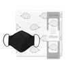 Muslin Swaddle and 3-Layer Cotton Chambray Face Mask Set - Hedgehog Black