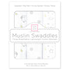 Muslin Swaddle Blankets - Little Lambs Goodnight, Sterling Gray & Pastel Yellow (Set of 3)