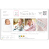 Ultimate Swaddle Blanket - Mod Circles on White, Pastel Blue with True Blue Trim