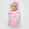 Marquisette Swaddle Blanket + Marquisette Headband Gift Set, Pink
