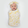 Marquisette Swaddle Blanket + Marquisette Headband Gift Set, Yellow