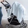 Marquisette Swaddle Blanket - Bubble Dots, Soft Black Pearl on Soft Blue