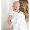 Marquisette Swaddle Blanket - Elephant & Chickies, SeaCrystal