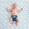 Marquisette Swaddle Blanket - Cute and Calm, True Blue