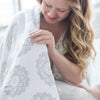 Marquisette Swaddle Blanket - Medallions, SeaCrystal