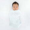 Marquisette Swaddle Blanket - Bubble Dots, Soft Black Pearl on Soft Blue