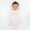 Marquisette Swaddle Blanket - Bubble Dots, Soft Black Pearl on Soft Pink