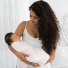 Marquisette Swaddle Blanket - Bubble Dots, Soft Black Pearl on Soft Pink