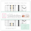 Muslin Swaddle Blankets - Gold and Graphite, Soft Black with Touch of Gold Shimmer (Set of 4)