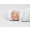 Ultimate Swaddle and Hat Newborn Gift Set - Doggie and Little Dots, Pastel Blue