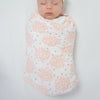 Muslin Swaddle Single - Heavenly Floral with Touch of Gold Shimmer, Pink
