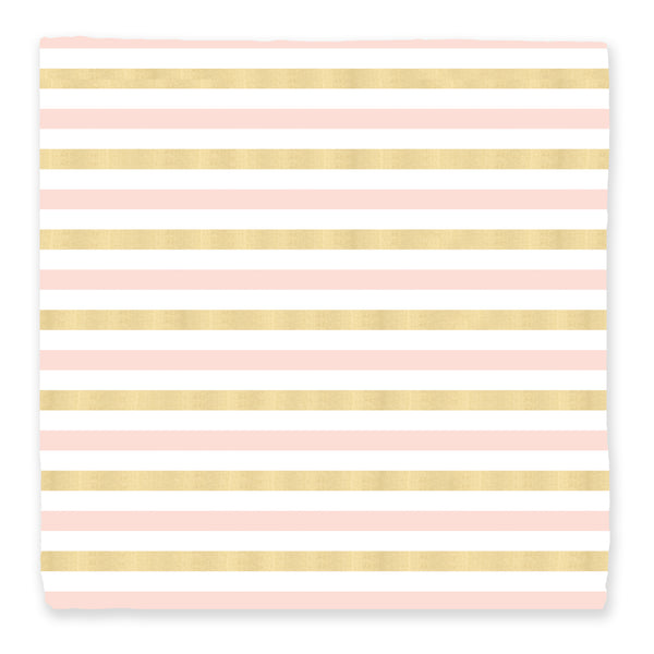 Muslin Swaddle Single - Alternating Stripes with Shimmer, Pink