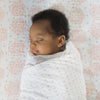Muslin Fitted Crib Sheet - Heavenly Floral Shimmer, Pink