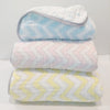 Muslin Luxe Blanket - 4-Layers of Incredibly Soft Muslin - Great for Toddler and Young Child, Reversible Design - Chevron, Pastel Blue