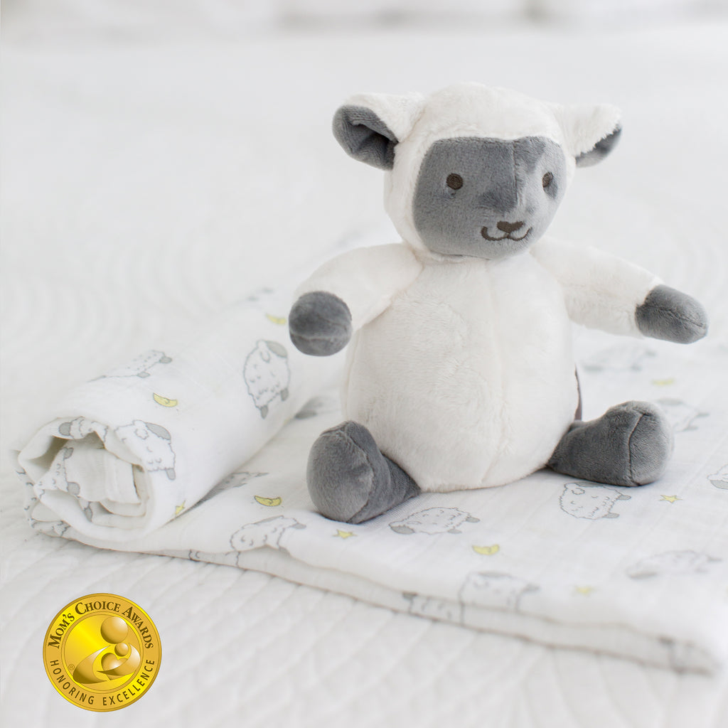 Muslin Swaddle and Plush Toy Set - Little Lambs and Little Lamb