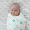 Muslin Swaddle Single - Green Woodland