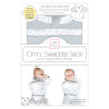 Omni Swaddle Sack with Wrap -  Arms Up Sleeves & Mitten Cuffs, Heathered Gray with Polka Dot Trim, Eat, Sleep, Be Cute, Repeat