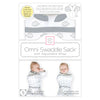 Omni Swaddle Sack with Wrap -  Arms Up Sleeves & Mitten Cuffs, Tiny Hedgehogs, Soft Black
