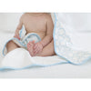 Organic Hooded Towel - Mod Circles on Ivory, Pastel Blue