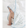 Organic Hooded Towel - Mod Circles on Ivory, Pastel Blue