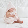 Organic Baby Washcloths - Mod Circles on Ivory, Pastel Pink