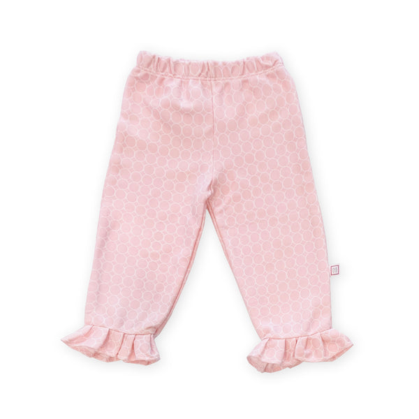Soft Cotton Knit  Pants - Mini Mod Circles, Newborn, Pastel Pink