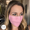 3-Layer Woven Cotton Chambray Face Mask, Pink, Queen Bee